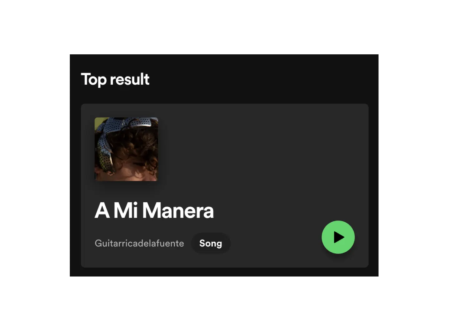 Screenshot of A mi manera song from Spotify